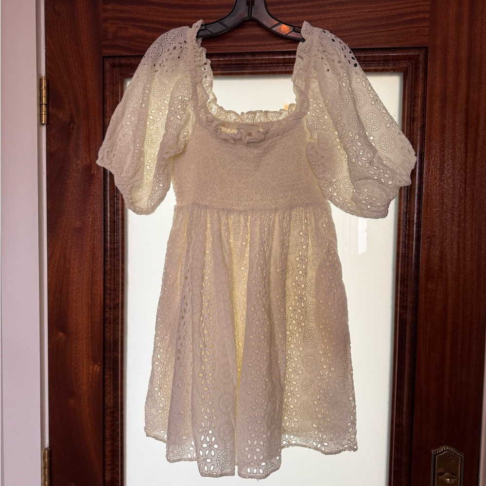 Cleobella Crochet, Puff Sleeve Mini Dress, Med.